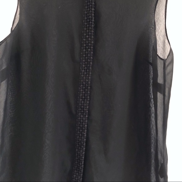 Catherine Malandrino | black sleeveless sheer top - Picture 3 of 6